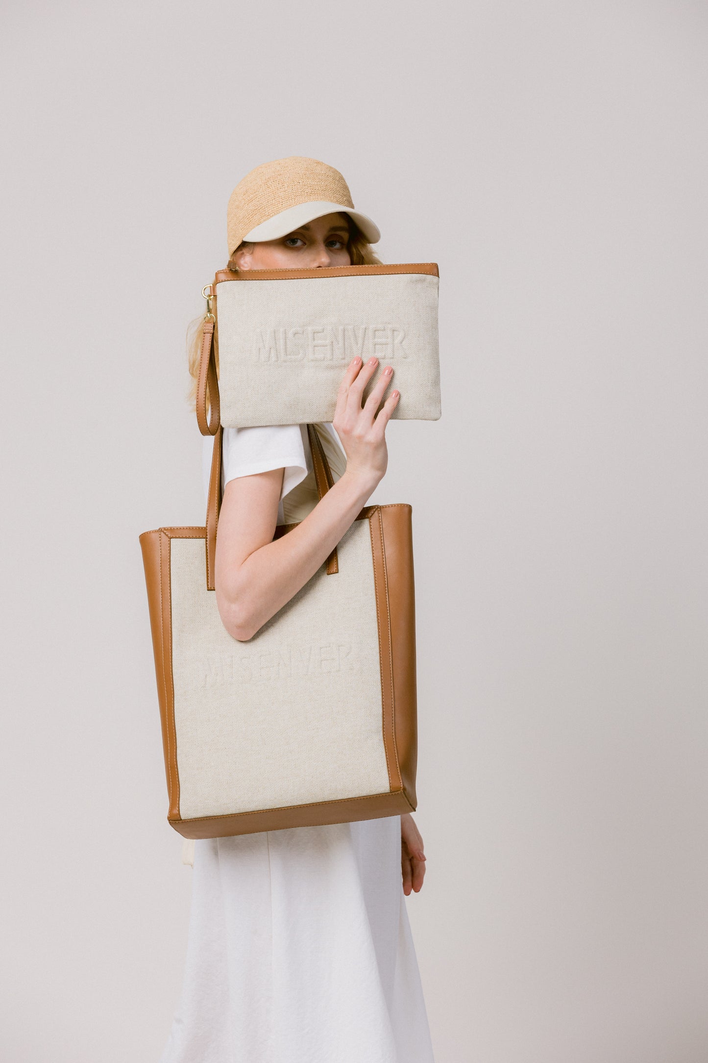 Canvas Embossed Clutch