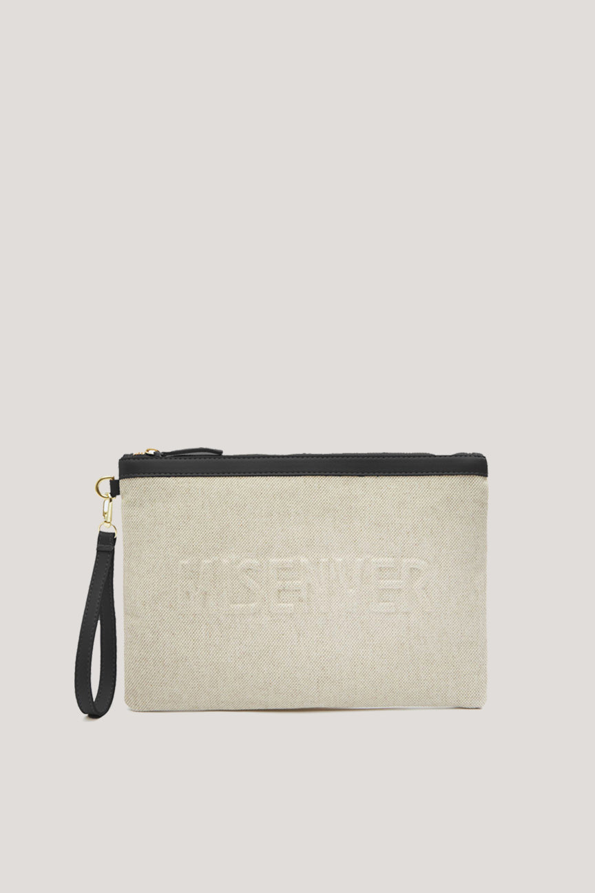 Canvas Embossed Clutch