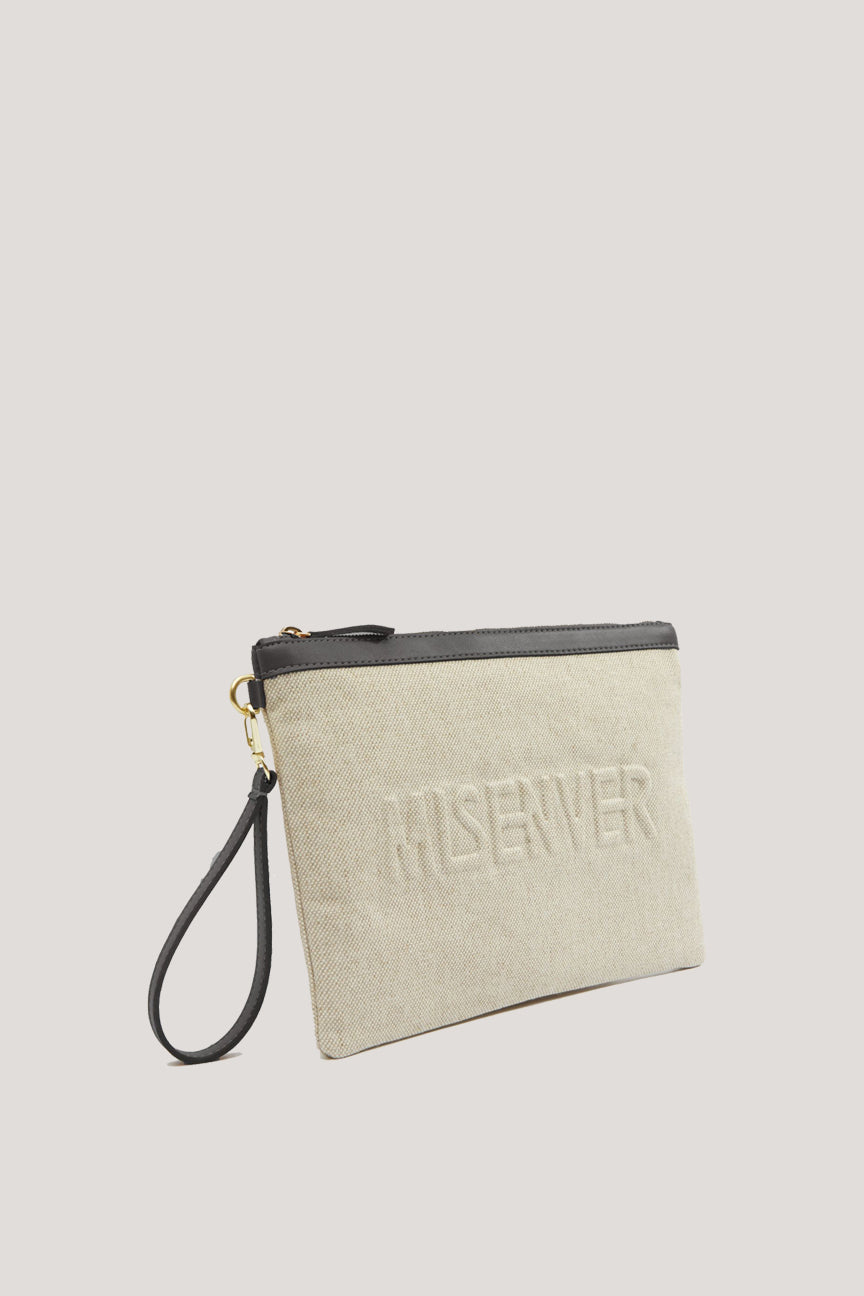 Canvas Embossed Clutch