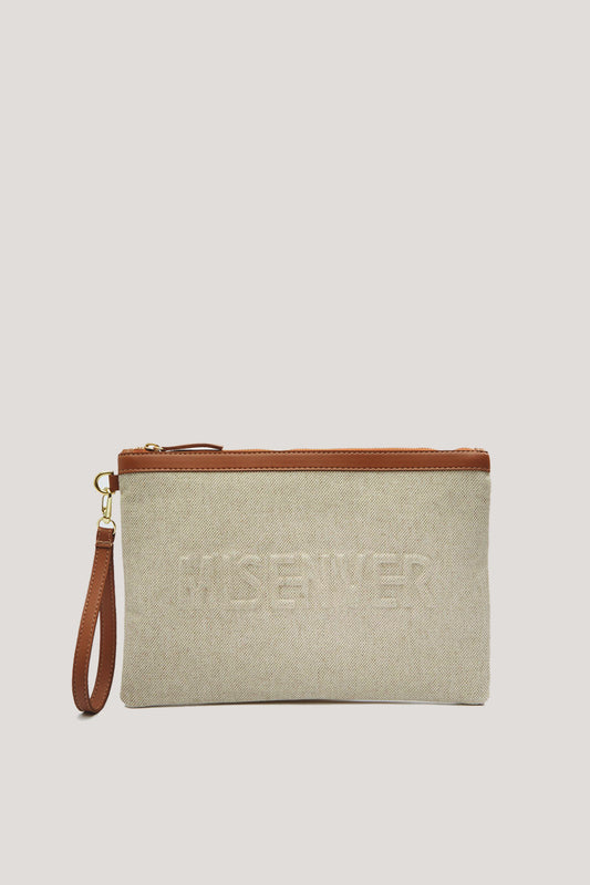 Canvas Embossed Clutch